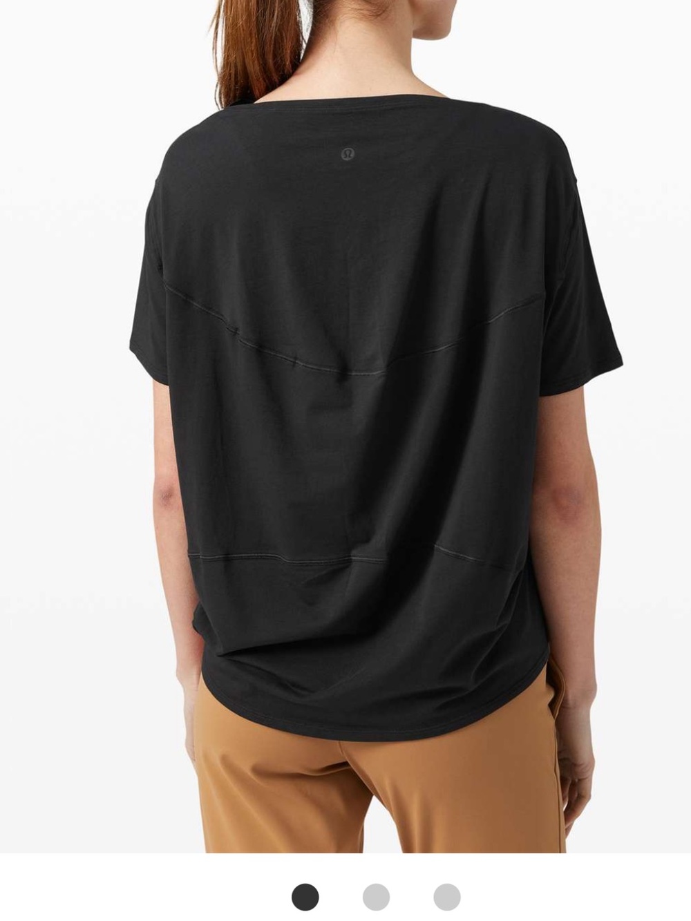 lululemon athletica Black Short Sleeve Back-In-Action Tee